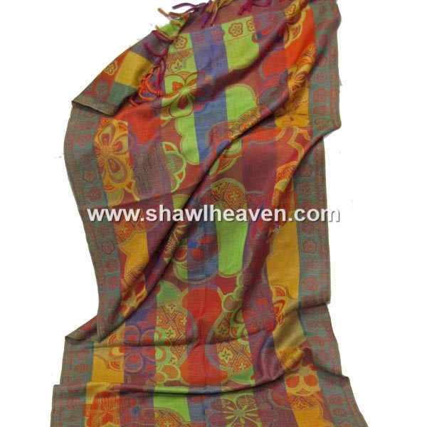 Multiwarp floral scarf